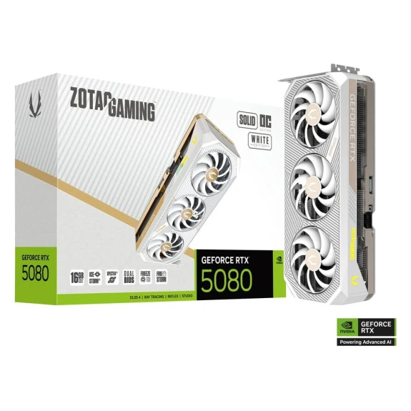 Zotac RTX 5080 SOLID OC White Edition grafička kartica - 16GB GDDR7