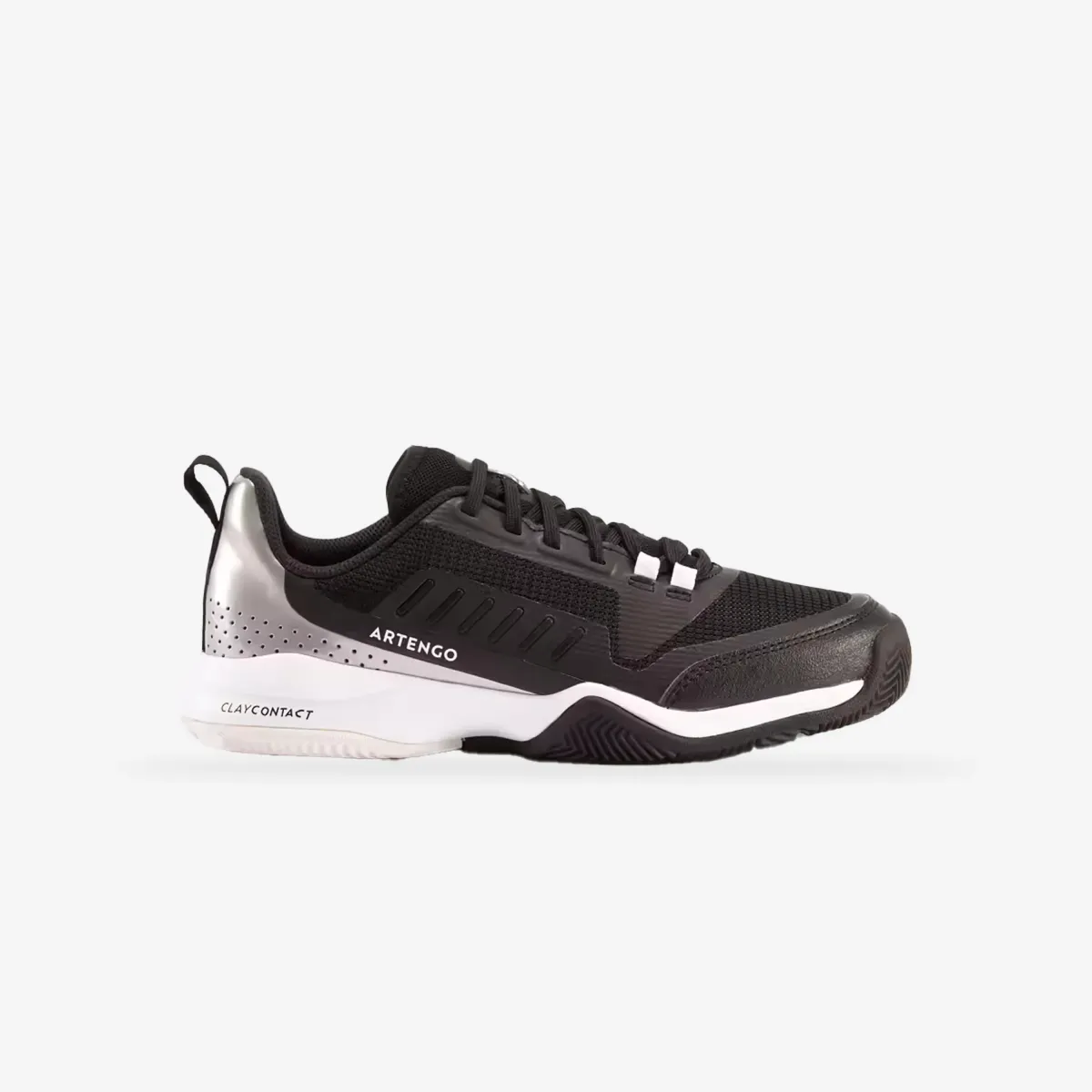 Crne dečje patike s pertlama za tenis na šljaci FAST