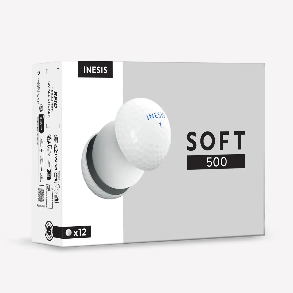 LOPTICE ZA GOLF INESIS SOFT 500 BELE x 12 KOM