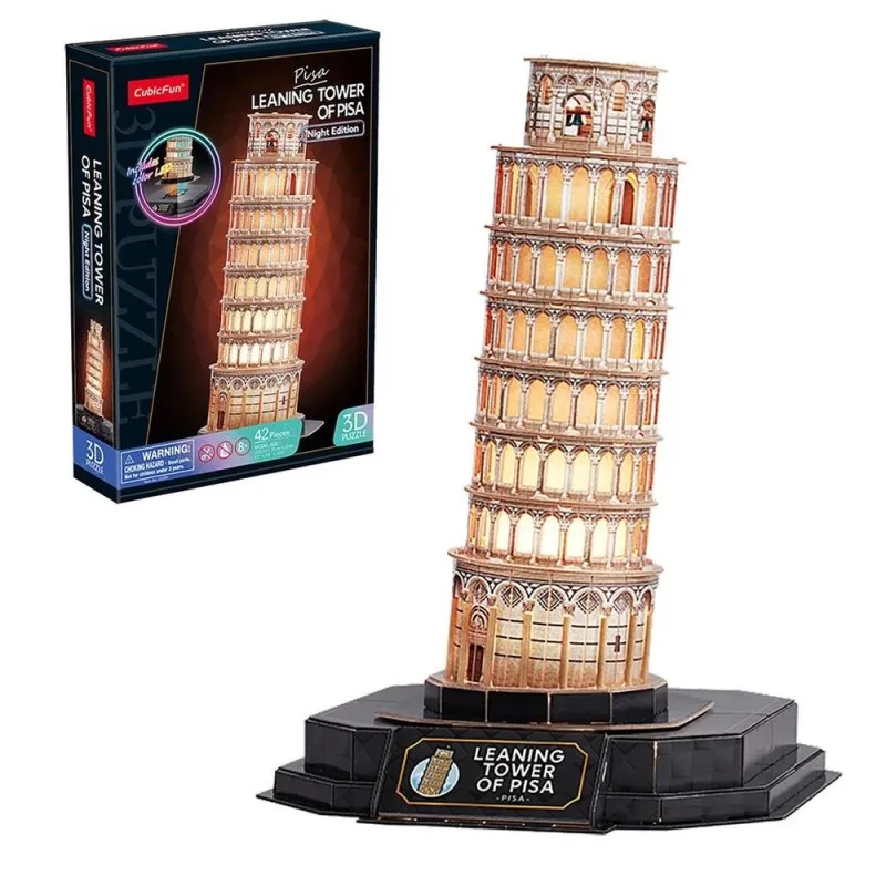 CUBIC FUN PUZZLE LEANING TOWER OF PISA NIGHT EDITION L535H