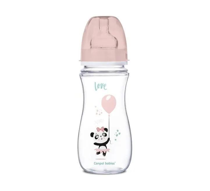 Canpol Baby Flašica 300ml široki vrat Easy Start "Toys" - Pink 35/222_pin