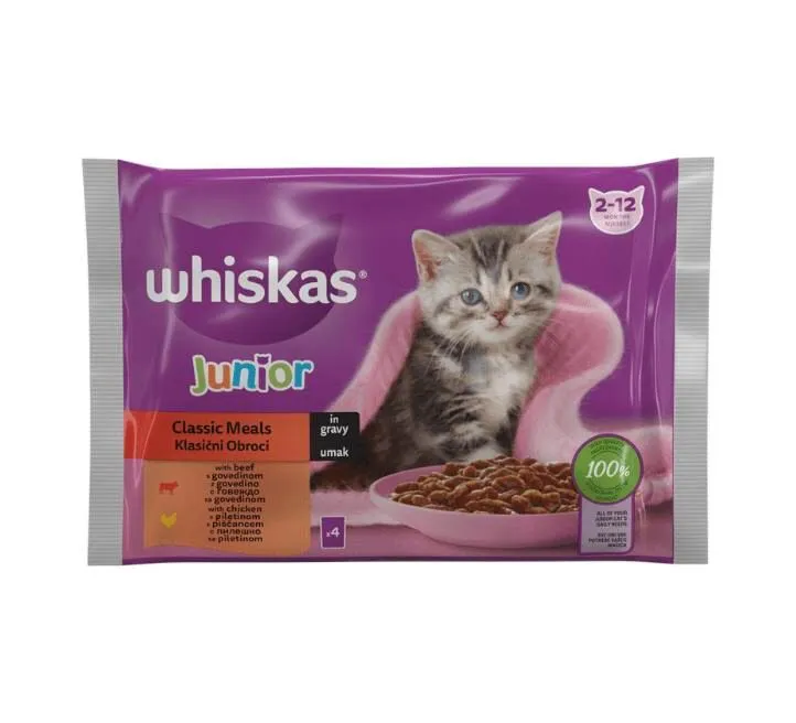 Whiskas Kesice za mačiće junetina 4 x 85 gr