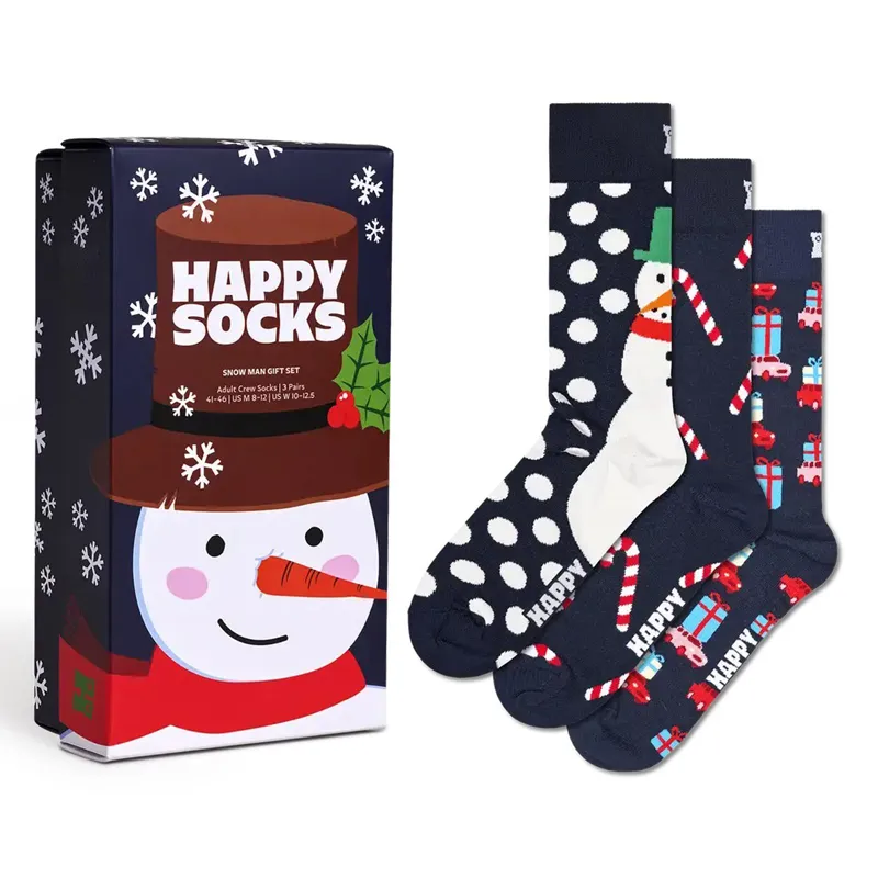 UNISEX  HAPPY SOCKS CARAPE 3-PACK HOLIDAY NAVY GIFT SET