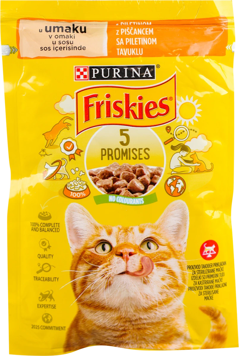 5 PROMISES kompletna vlažna hrana za odrasle mačke - piletina, 85 g