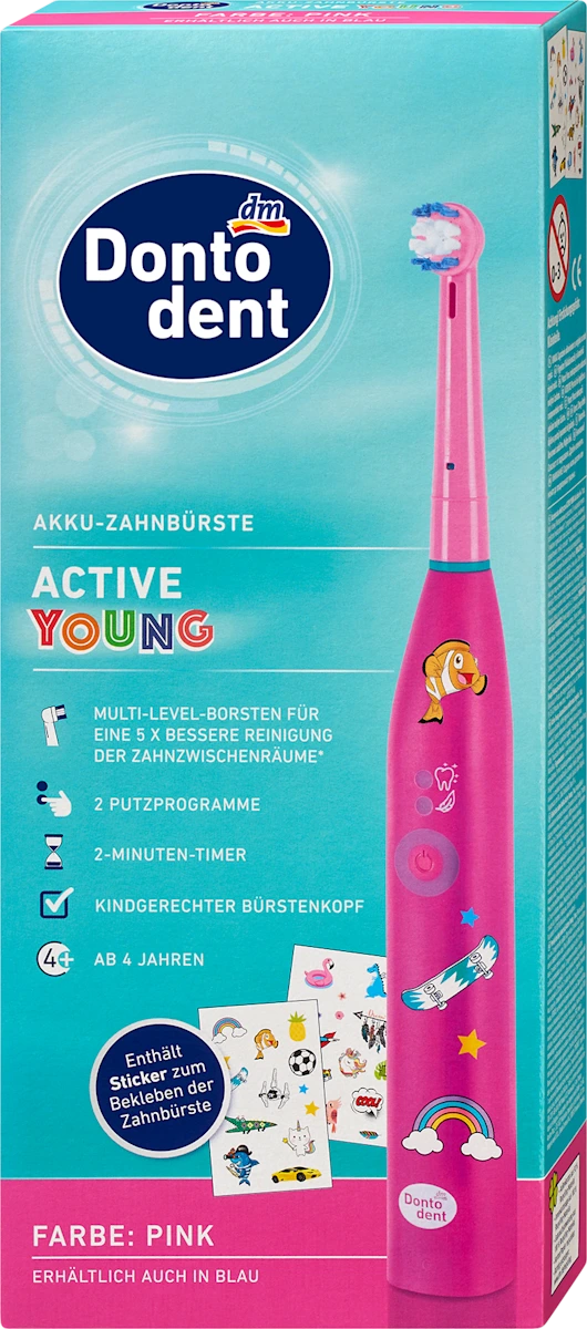 Active Young električna četkica za zube, roze - za decu od 4. godine, 1 kom