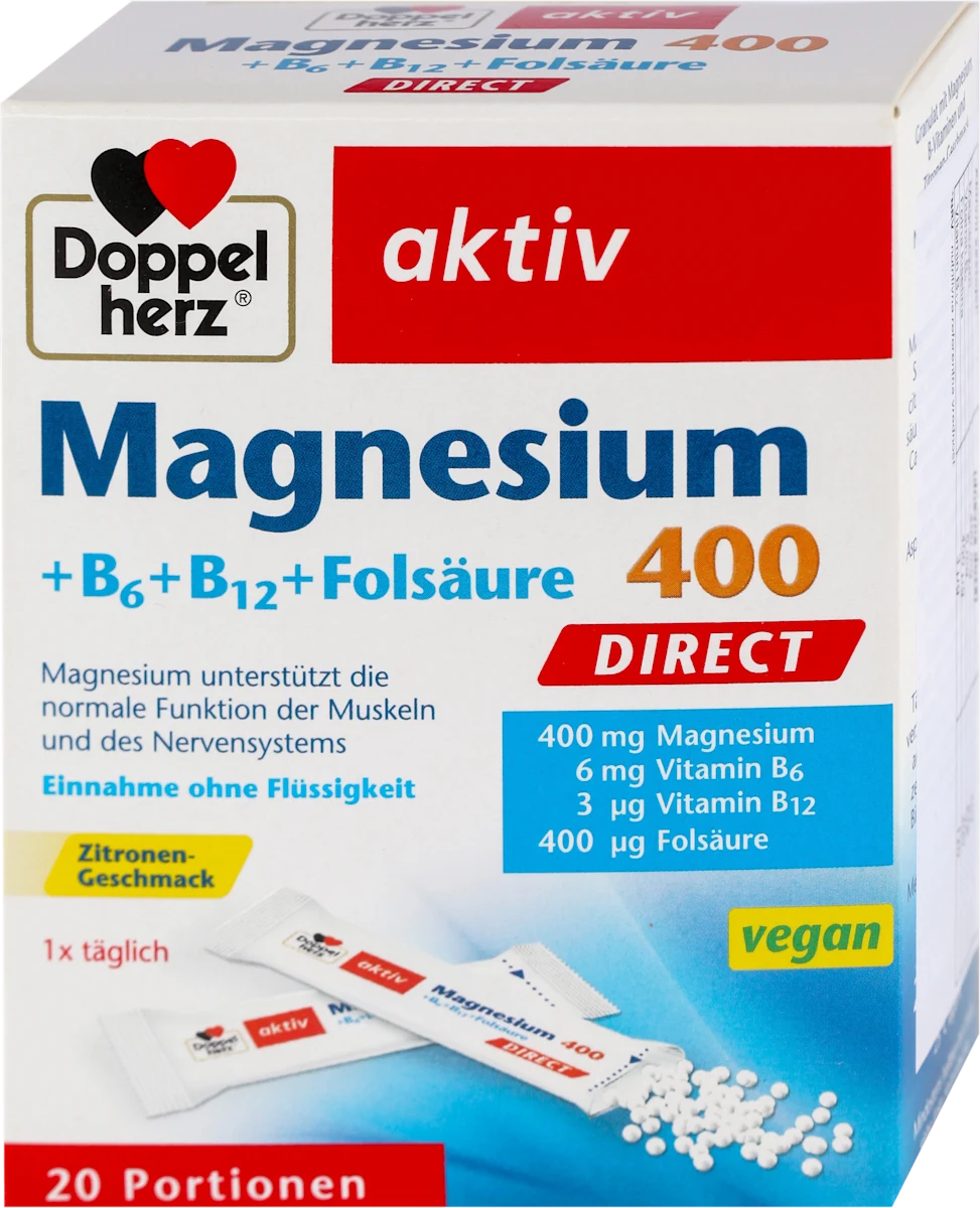 aktiv Magnezijum + B6 + B12 + folna kiselina direkt kesice, 20 kom