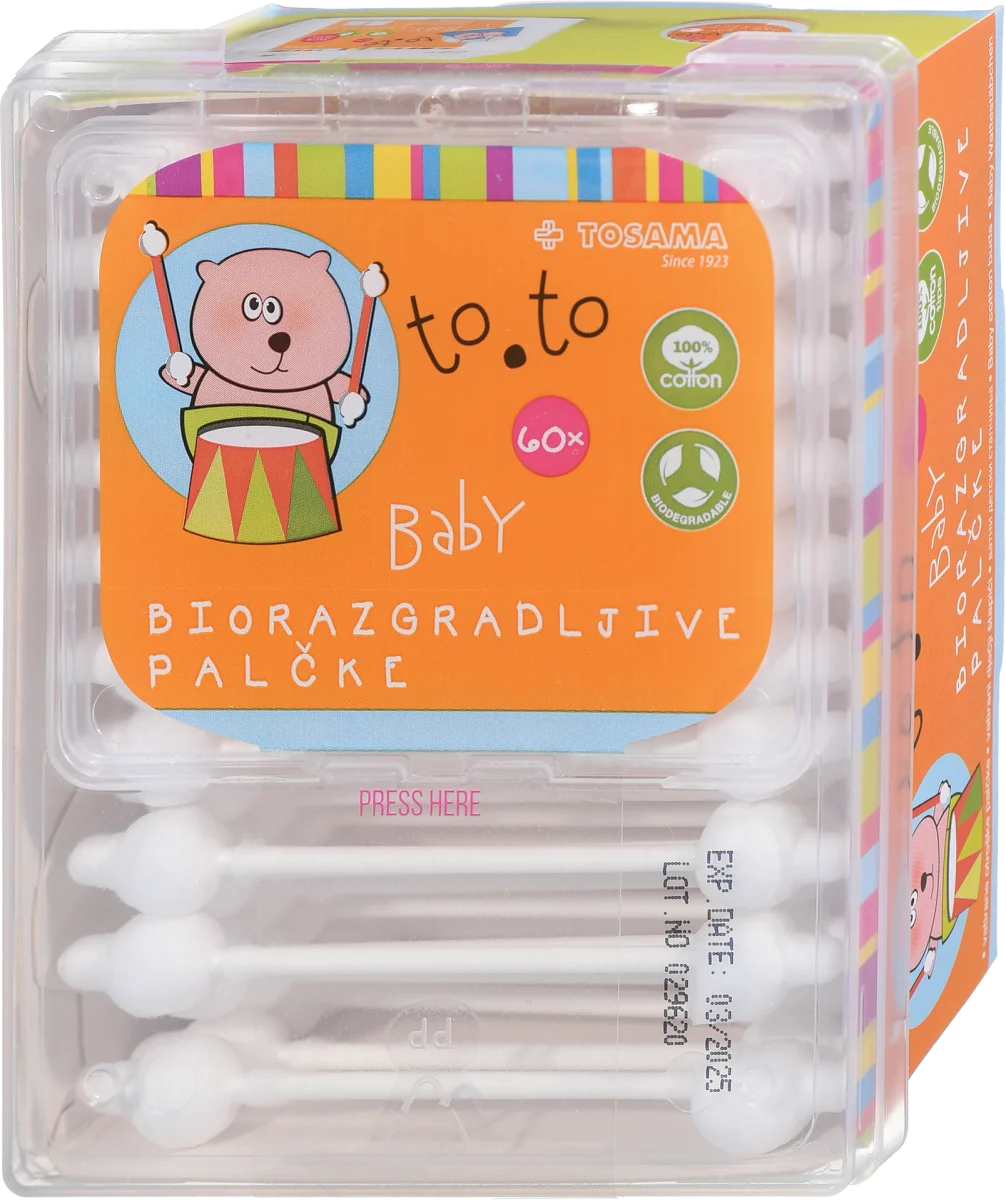 Biorazgradivi štapići za uši, 60 kom