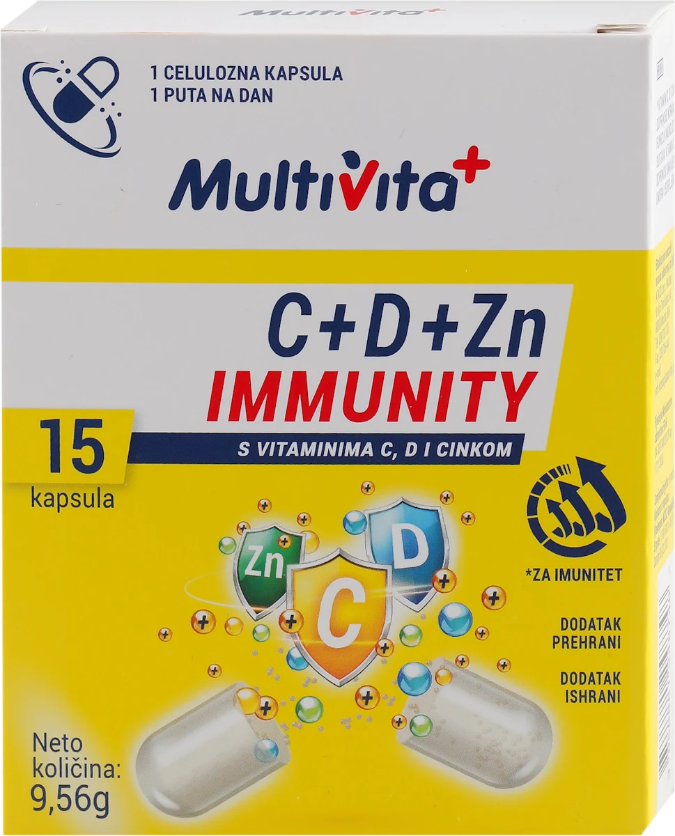 C+D+Zn IMMUNITY kapsule, 15 kom