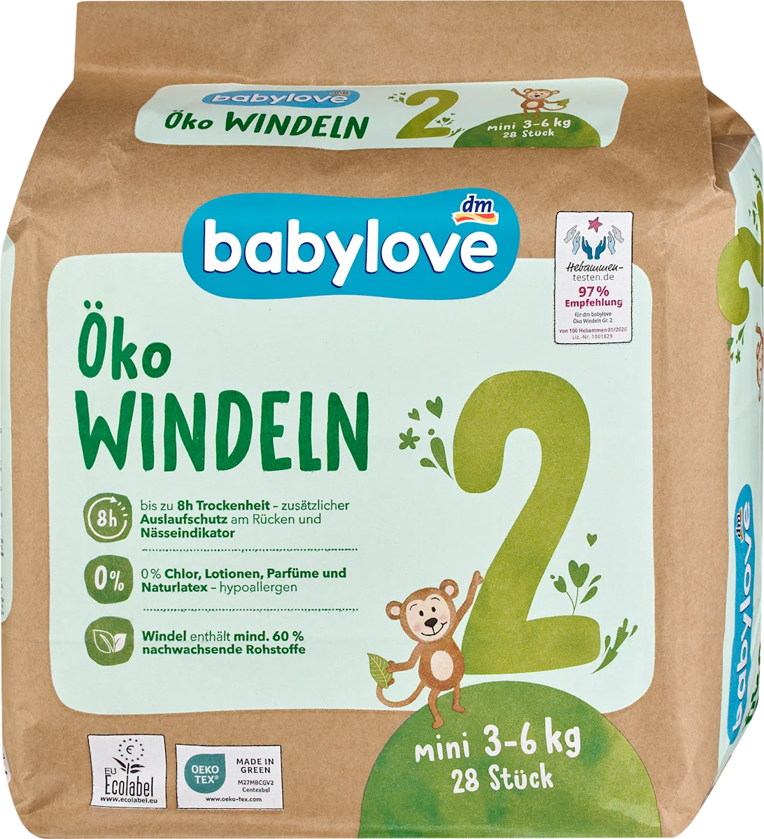 Eko pelene, 2 Mini (3–6 kg), 28 kom