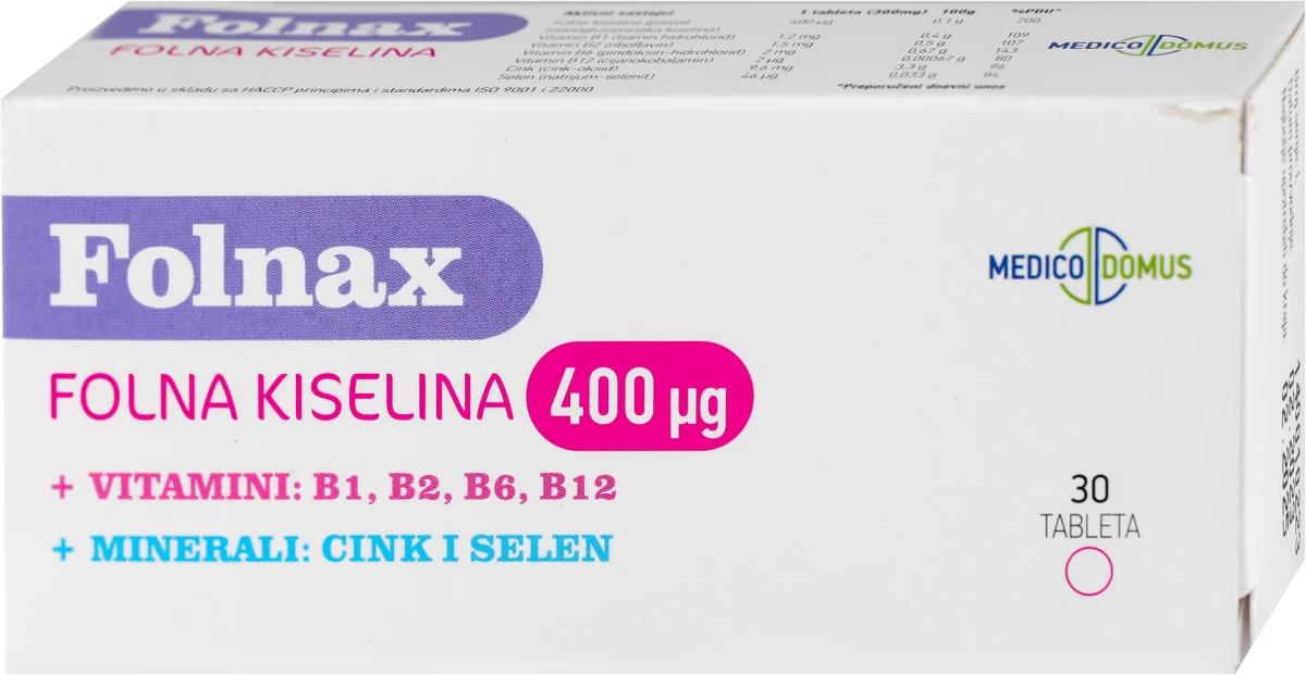 Folnax - FOLNA KISELINA, 30 kom