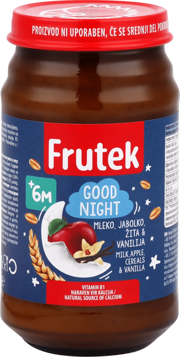 GOOD NIGHT mlečna kašica sa jabukom i žitnim pahuljicama, sa ukusom vanile, od 6. meseca, 190 g
