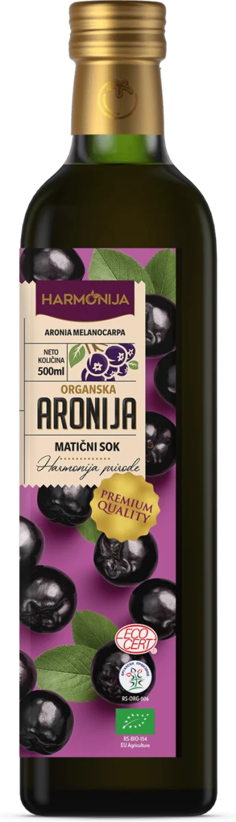 Harmonija prirode matični sok - organska aronija, 500 ml