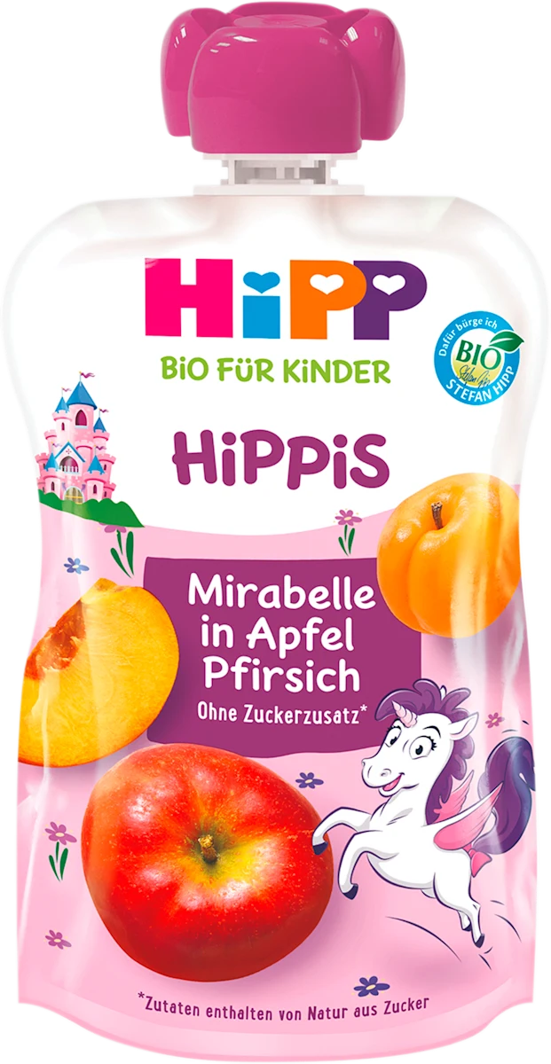 HiPPis voćna kašica - jabuka sa Mirabel šljivom i breskvom, 100 g