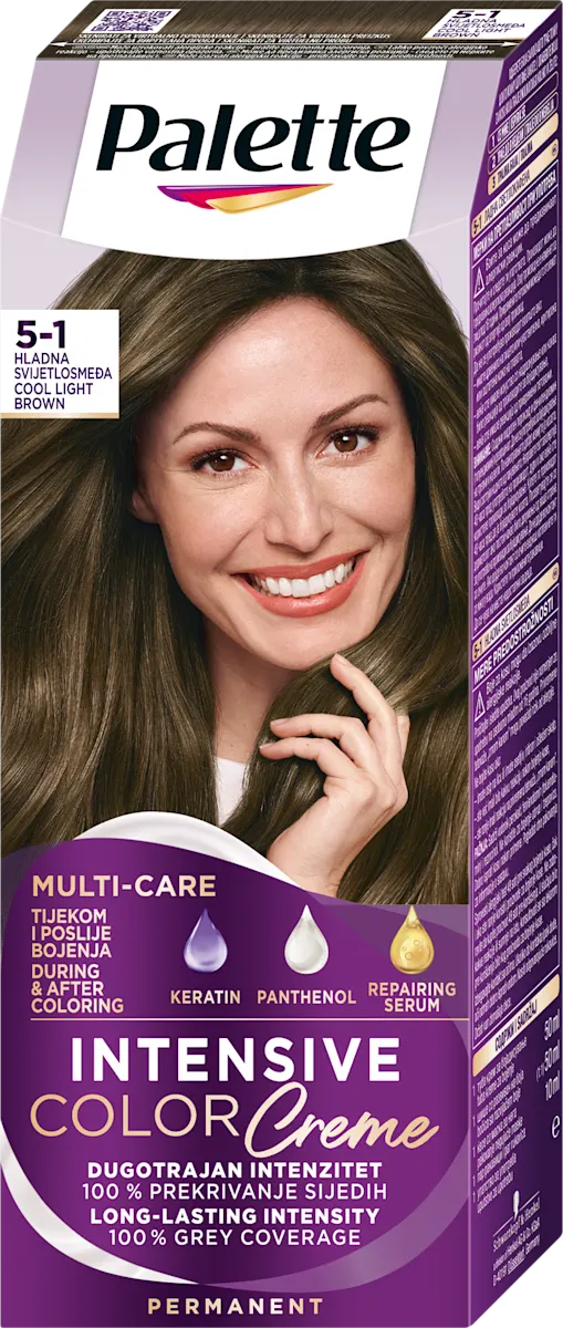 INTENSIVE COLOR Crème boja za kosu 5-1 pepeljasto svetlo smeđa, 1 kom