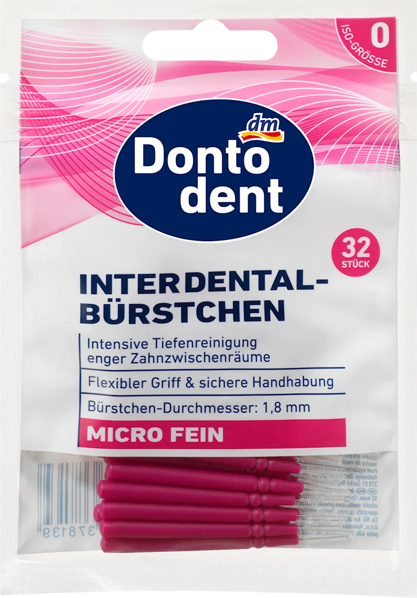 Interdentalne četkice micro fein s drškom (ø 1,8 mm) – ISO veličina 0, 32 kom