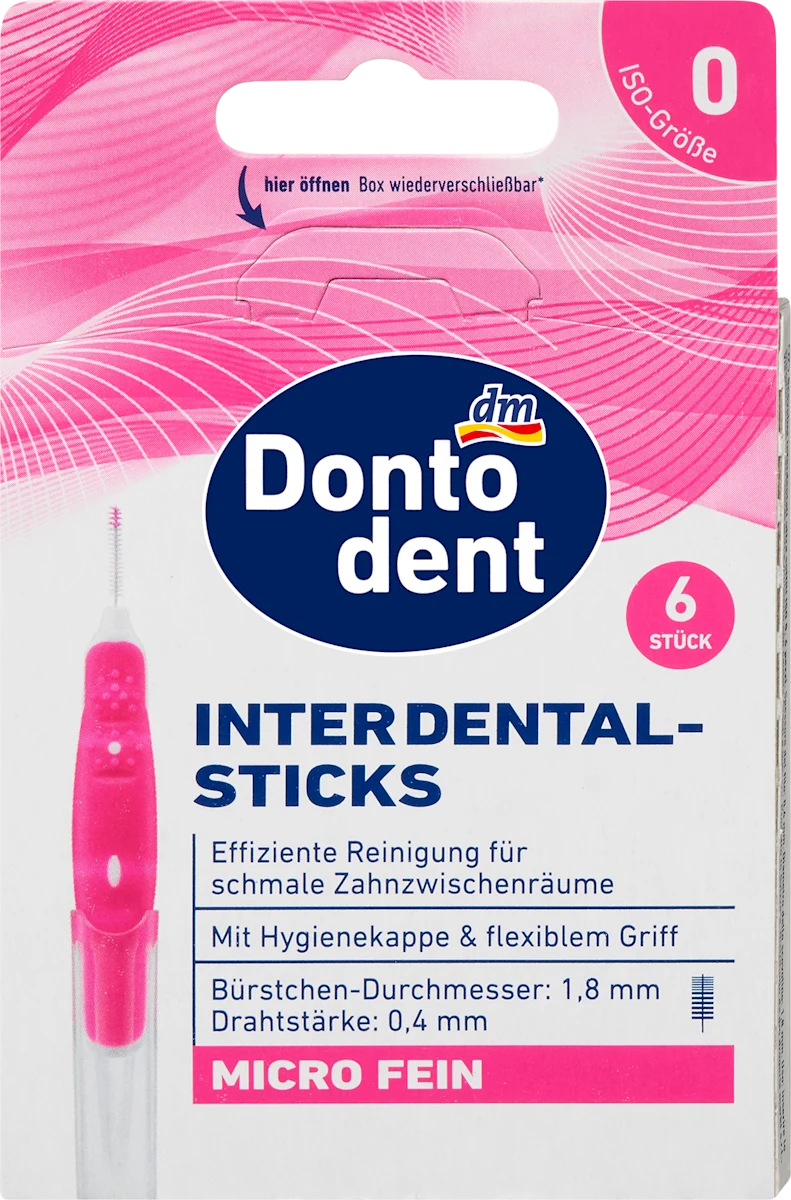 Interdentalni štapići pink - MICRO FINE ISO 0 (0,4mm), 6 kom