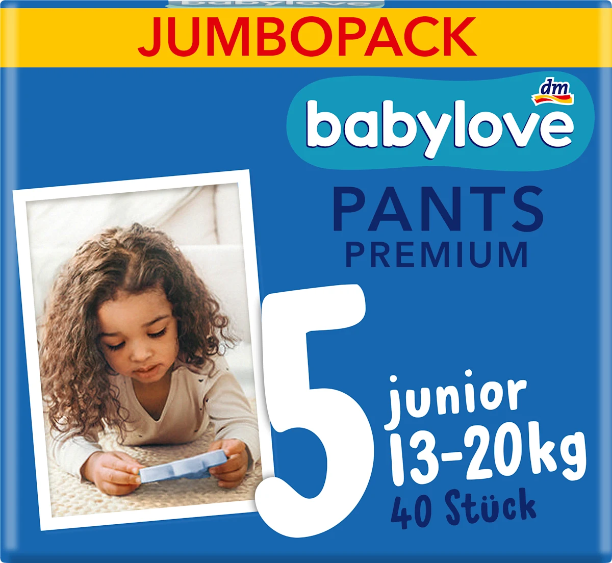 JUMBOPACK PREMIUM pelene gaćice junior, veličina 5 (13-20kg), 40 kom