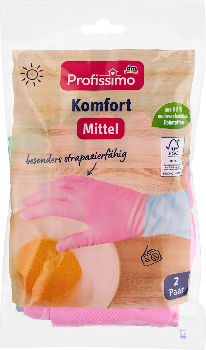 Komfort rukavice u boji, veličina: M, 2 para, više vrsta, 4 kom