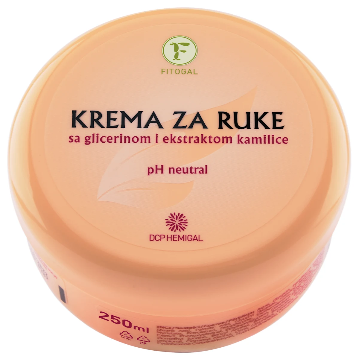 Krema za ruke, sa glicerinom i ekstraktom kamilice, 250 ml