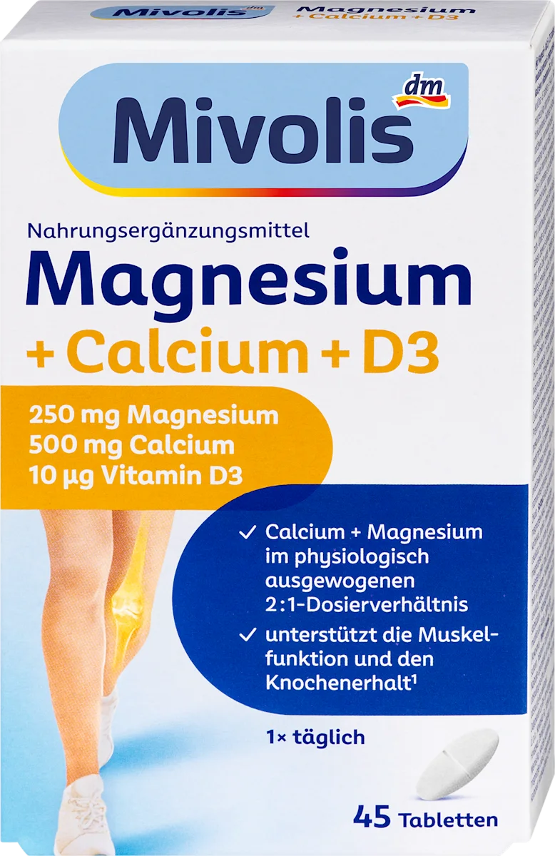 Magnezijum + kalcijum + D3, tablete, dodatak ishrani, 45 kom