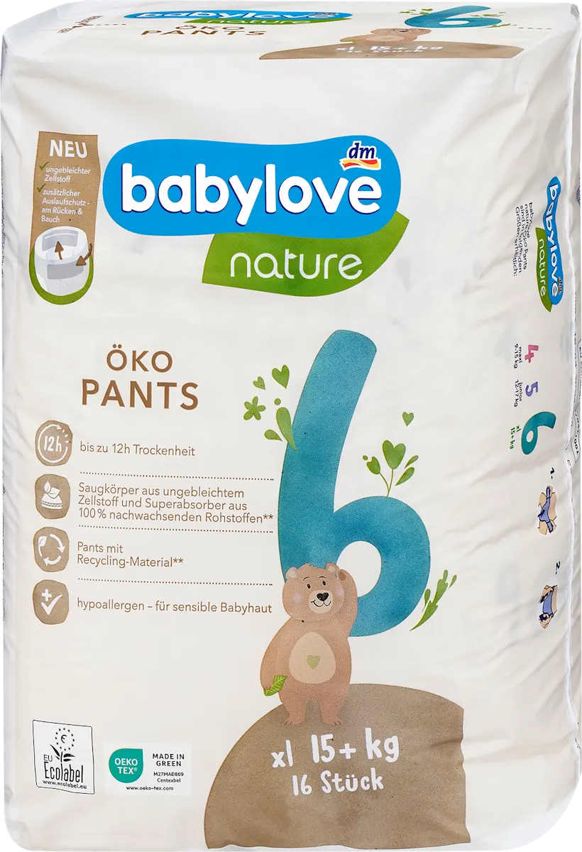 nature pelene gaćice, XXL veličina 6 (15+ kg), 16 kom