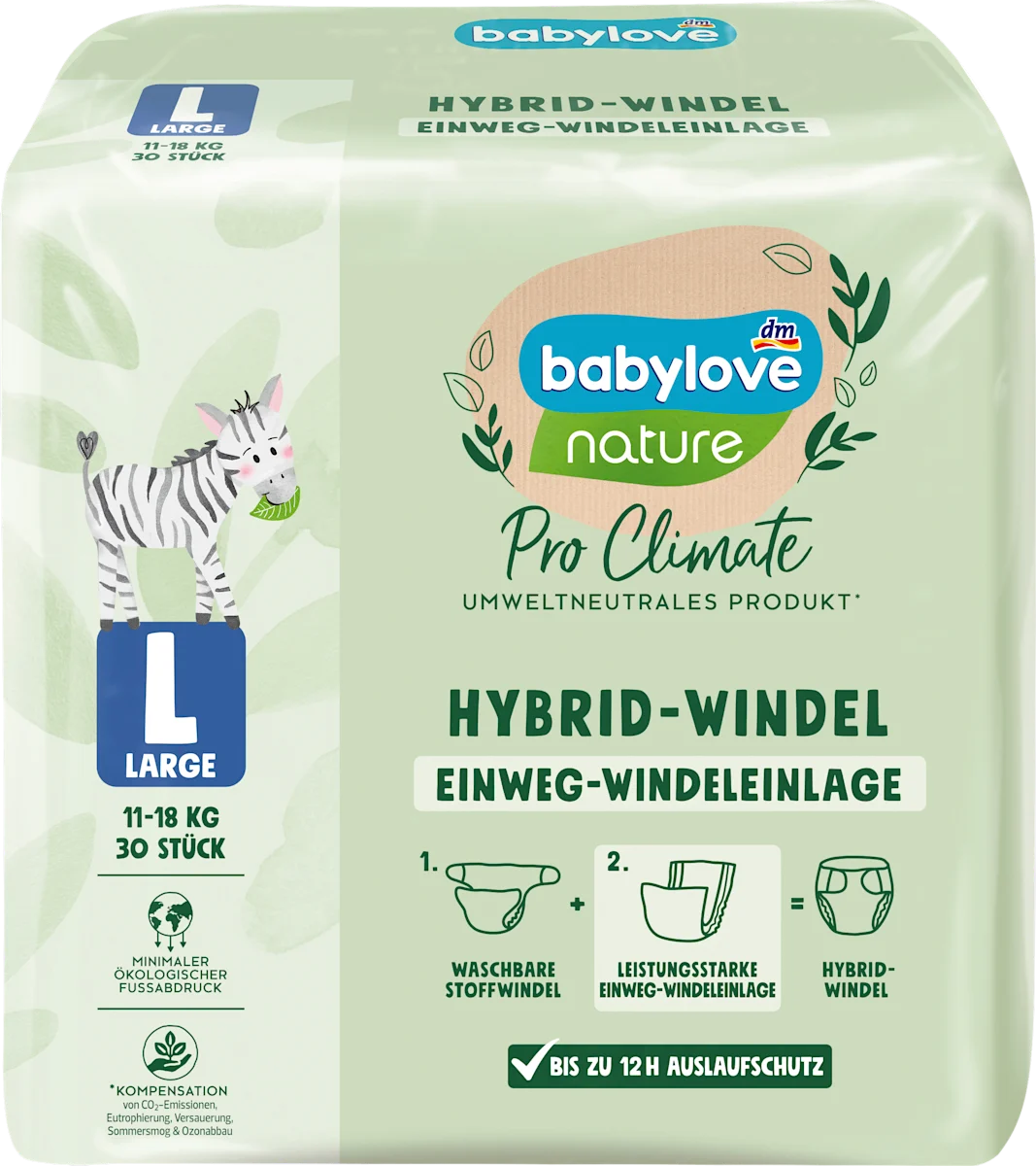nature Pro Climate HYBRID jednokratni ulošci za platnene pelene, veličina L (11-18kg), 30 kom