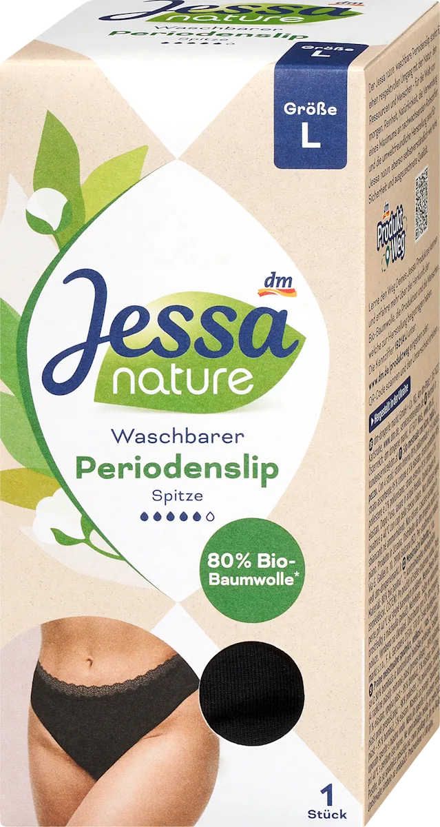 nature višekratne menstrualne gaćice, veličina L, crne, 1 kom