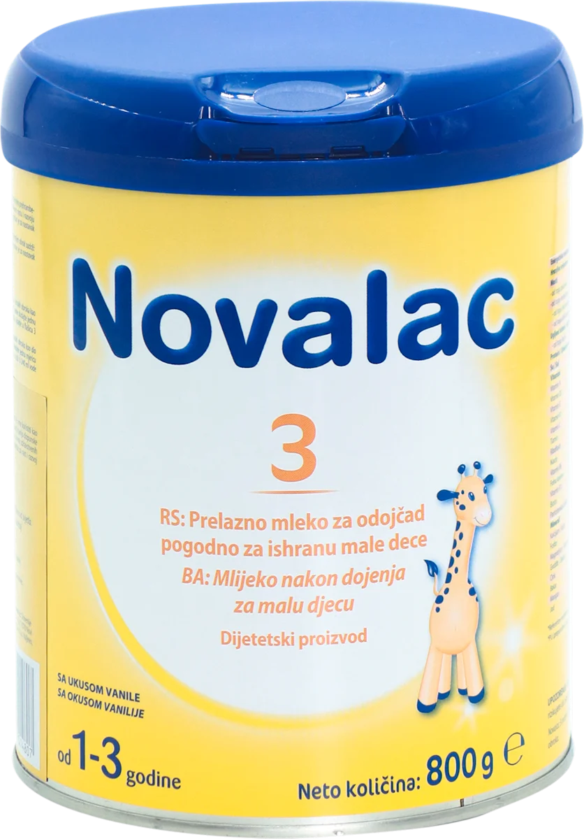 Novalac 3 - prelazno mleko za odojčad pogodno za ishranu male dece, od 1-3 godine, 800 g