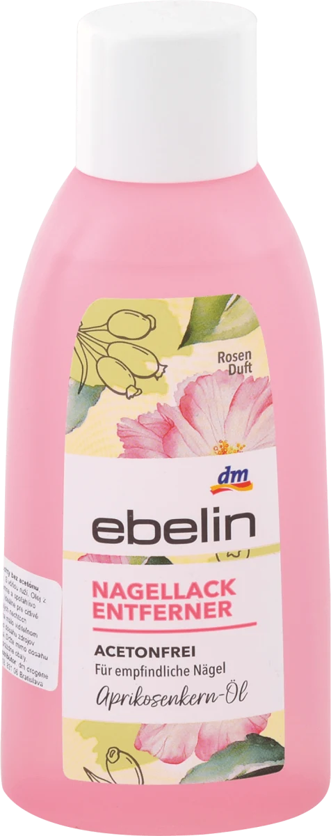 Odstranjivač laka za nokte - miris ruže, bez acetona, 200 ml