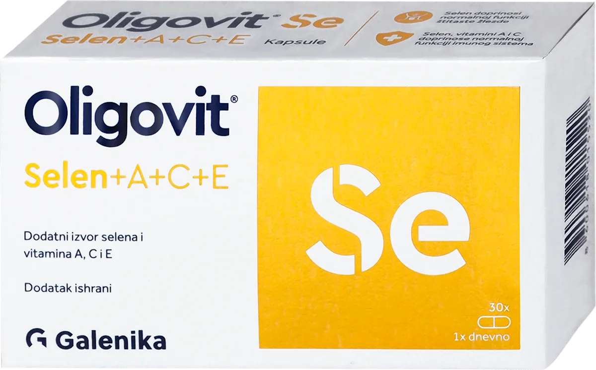 Oligovit Se kapsule: Selen+A+C+E, dodatak ishrani, 30 kom