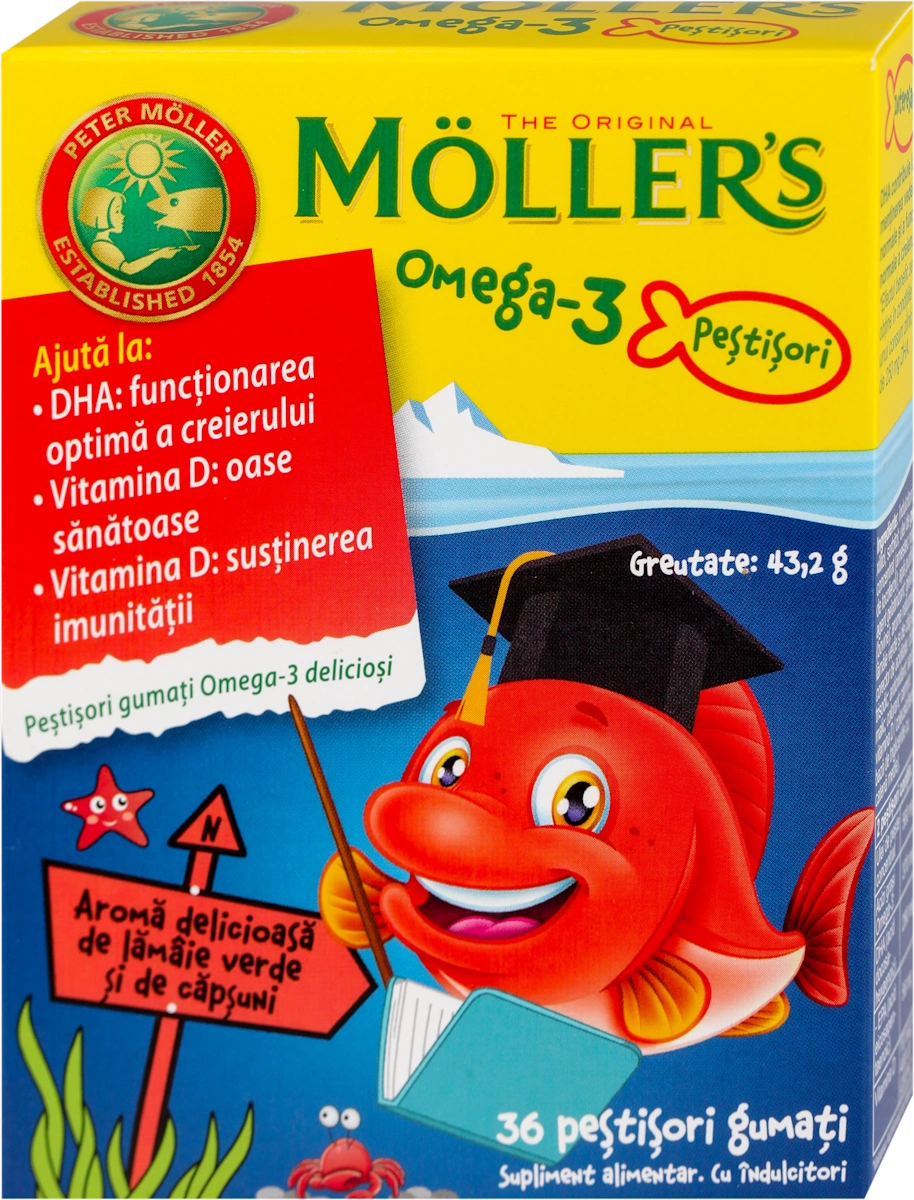 Omega3+vitamin D dodatak ishrani za decu - gumene bombone ukus jagoda, sadrži zaslađivače, 36 kom