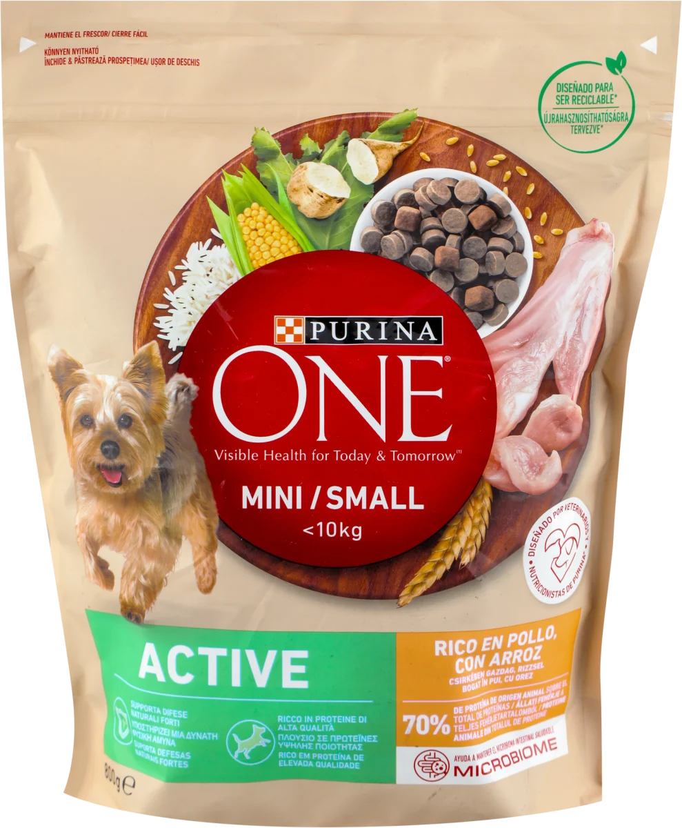 ONE ACTIVE suva hrana za mini i male pse - piletina i pirinač, 800 g