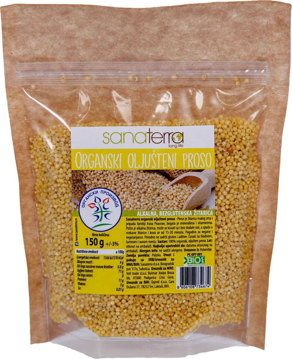 ORGANSKI OLJUŠTENI PROSO, 150 g