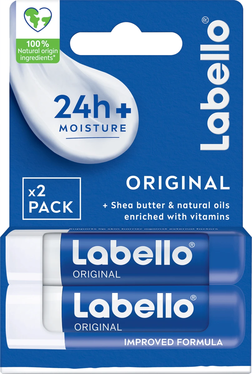 ORIGINAL x2 PACK 24h+ MOISTURE balzam za usne, 2x4,8g, 9,6 g