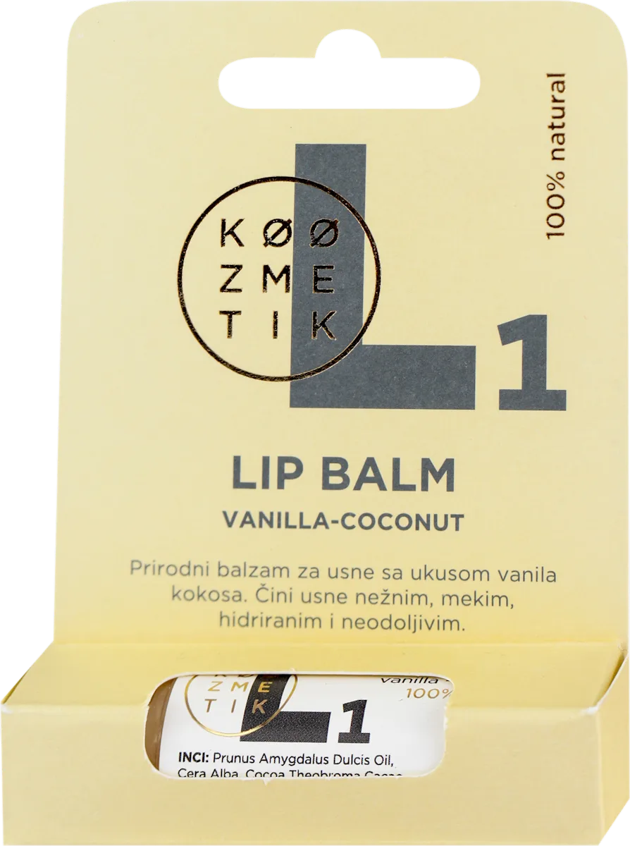 Prirodni balzam za usne - vanila-kokos, 5 ml