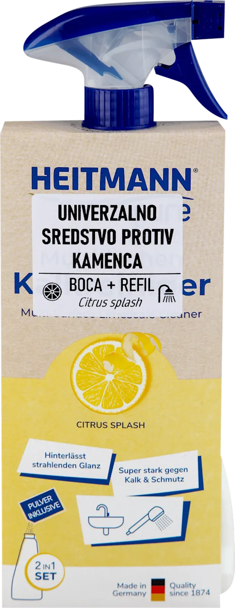 pure 2 IN 1 set: univerzalno sredstvo protiv kamenca refil + sprej boca - Citrus Splash, 1 kom