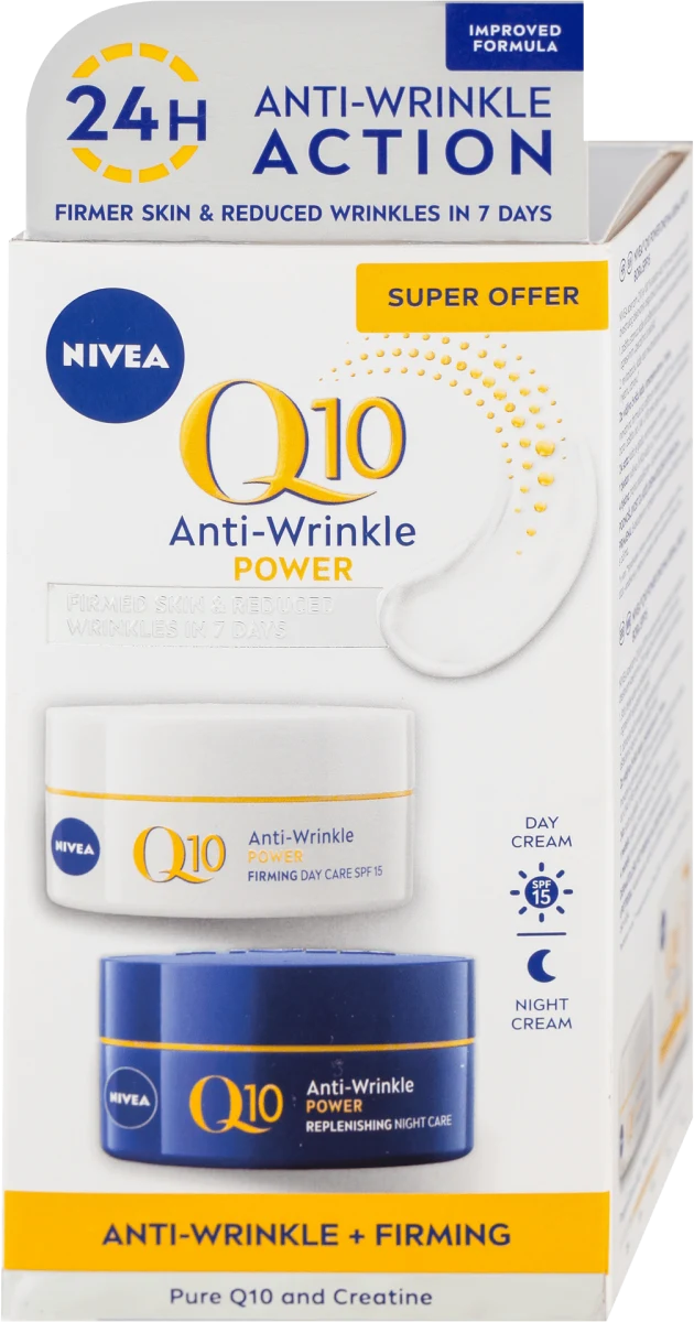 Q10 Anti-Wrinkle Power + Firming duopack dnevna i noćna krema, ZF 15, 2x50ml, 100 ml