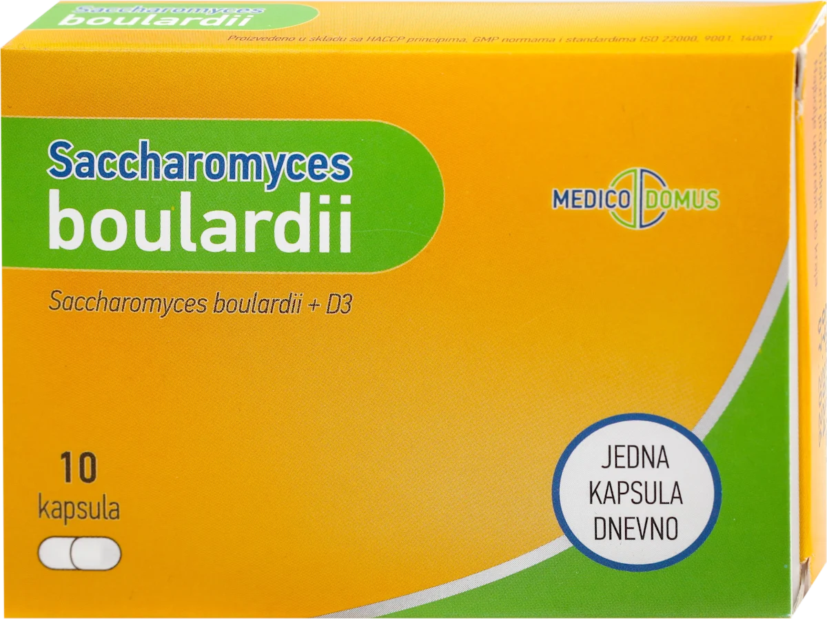 Saccharomyces boulardii +D3, kapsule, 10 kom