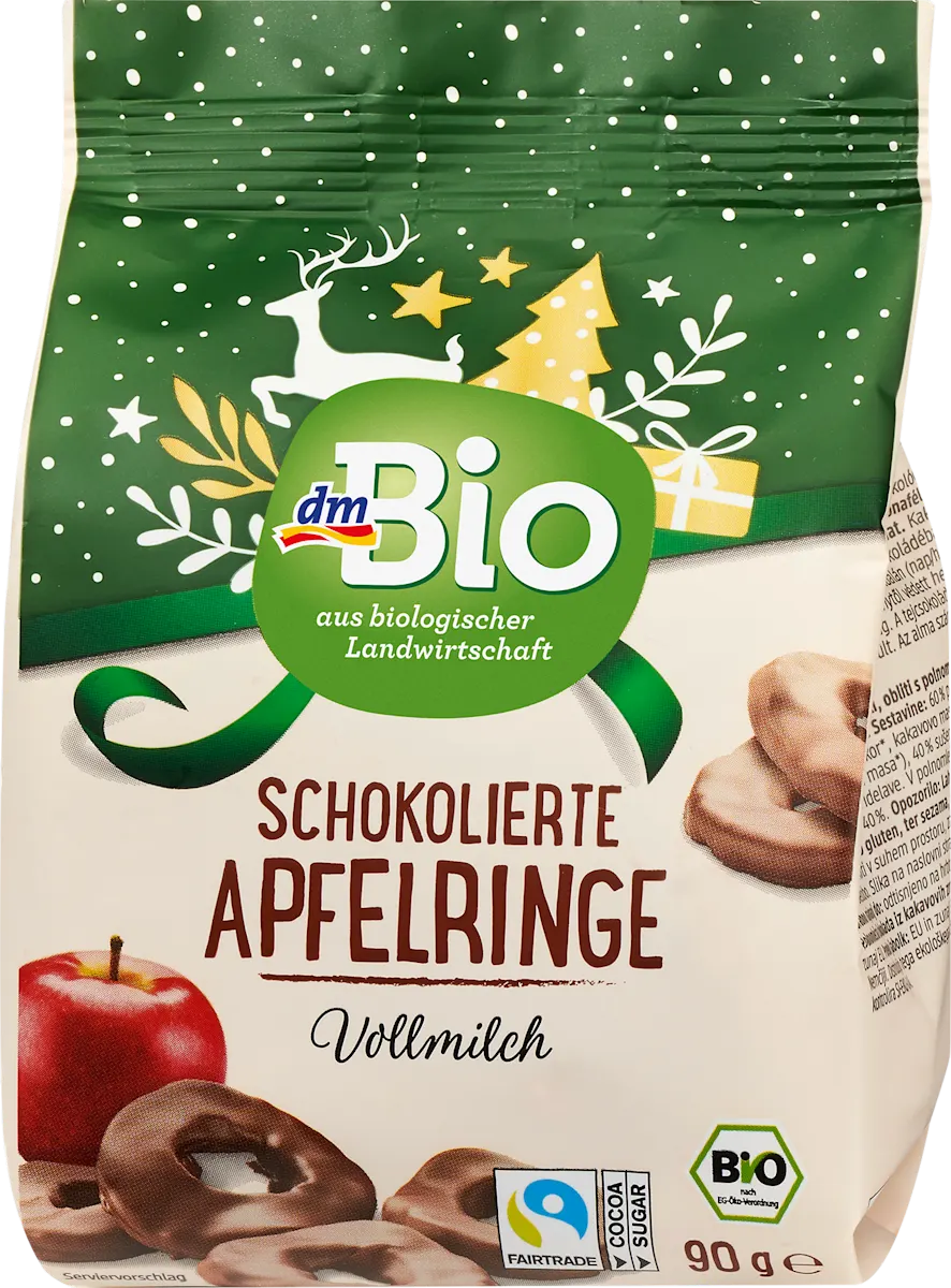 Sušeni kolutovi jabuke preliveni čokoladom, 90 g