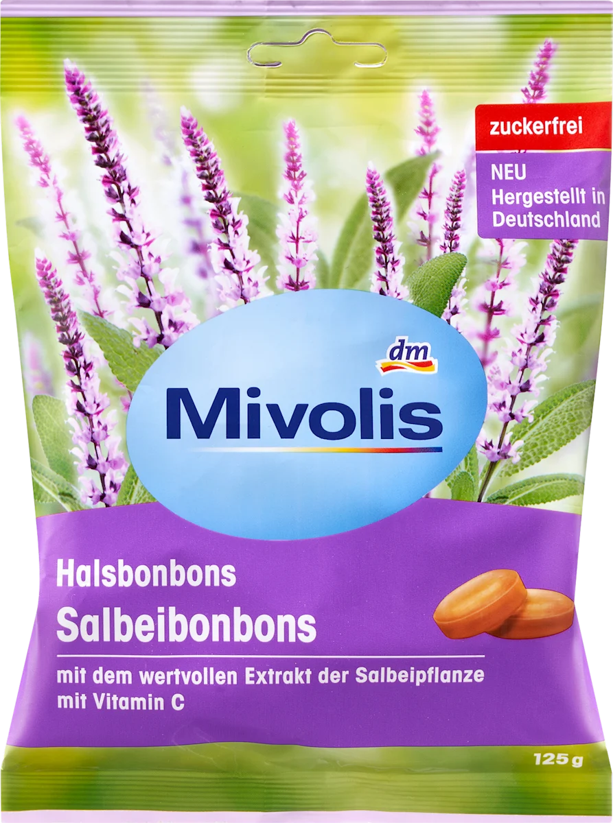 Tvrde bombone ukusa žalfije sa zaslađivačima i vitaminom C, 125 g