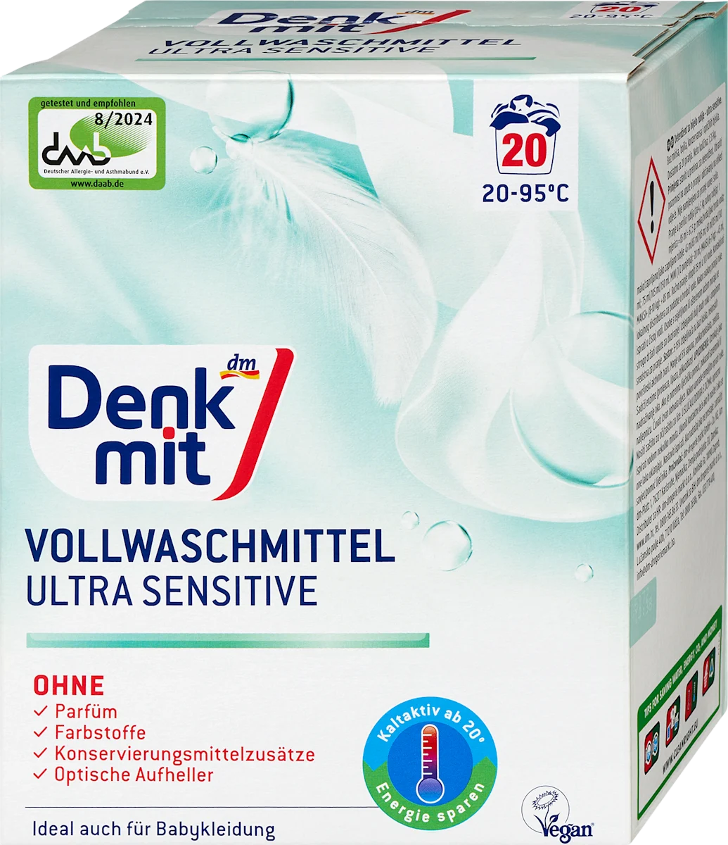 ULTRA SENSITIVE, detergent za pranje belog veša, 20 pranja, 1,35 kg