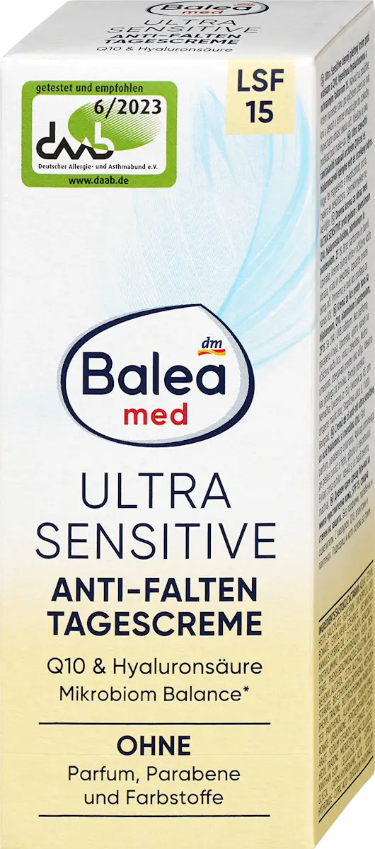 ULTRA SENSITIVE krema za lice protiv bora sa hijaluronom, Q10, alantoinom i pantenolom, SPF15, 50 ml