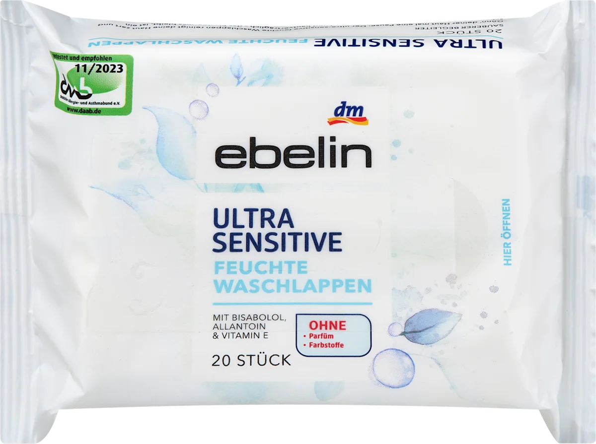 ULTRA SENSITIVE vlažne krpice za čišćenje kože, 20 kom