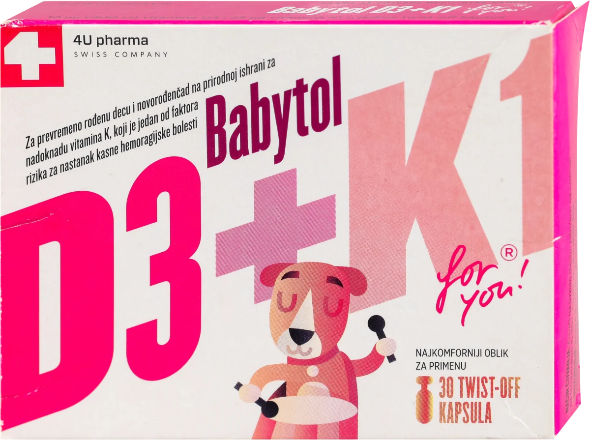 Vitamin D3 + K1, twist-of kapsule,, 30 kom