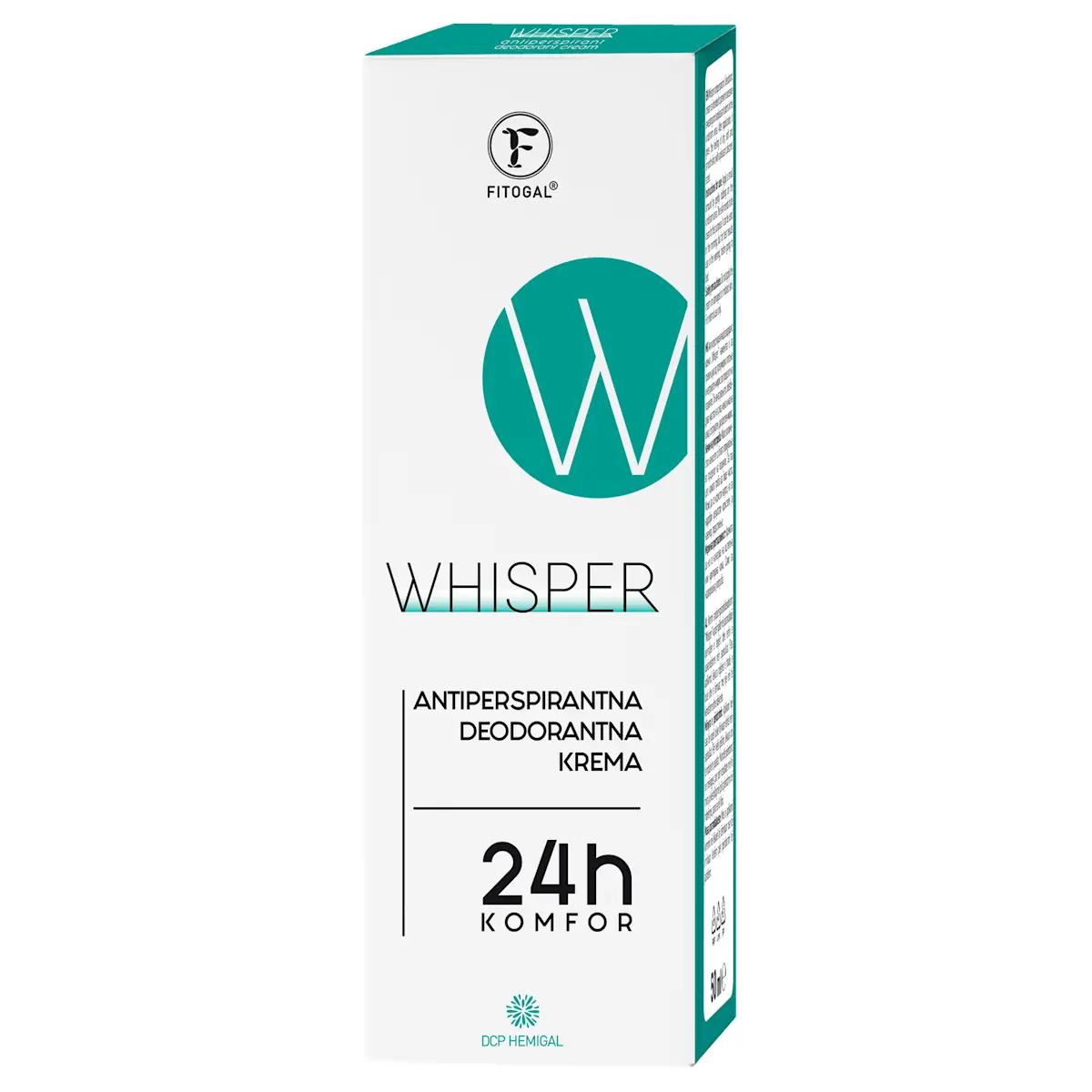 WHISPER ANTIPERSPIRANTNA DEODORANTNA KREMA, 24h komfor, 50 ml