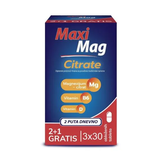 Maxi Mag Citrate 30 tableta, 2+1 Gratis