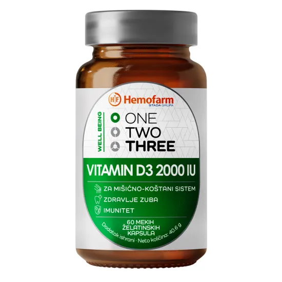 One Two Three Vitamin D3 2000IU 60 kapsula