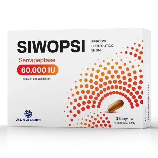 Siwopsi Serrapeptase 60000IU 15 kapsula