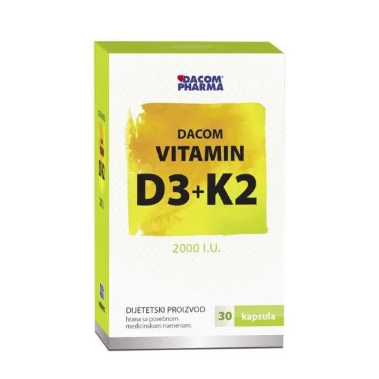 Vitamin D3+K2 2000 IU, 30 kapsula