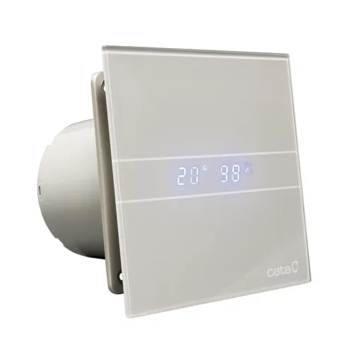 Cata 00900600 E-100 GSTH Silver kupatilski ventilator sa tajmerom i prikazom vlažnosti vazduha i temperature OUTLET